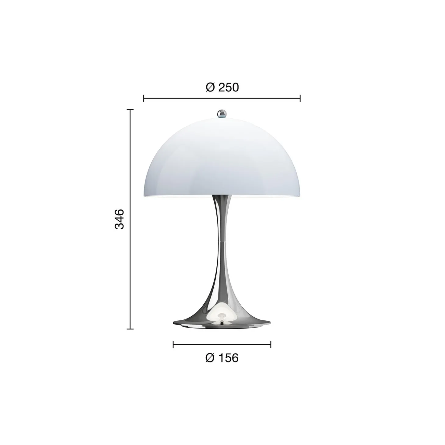 Panthella 250 Portable bordlampe, chrome opal blue grey