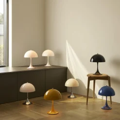 Panthella 250 Portable bordlampe, chrome opal blue grey