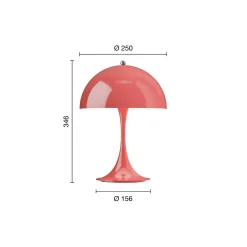 Panthella 250 Portable bordlampe, opaque coral