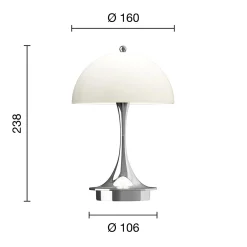 Panthella 160 Portable bordlampe, chrome opal beige