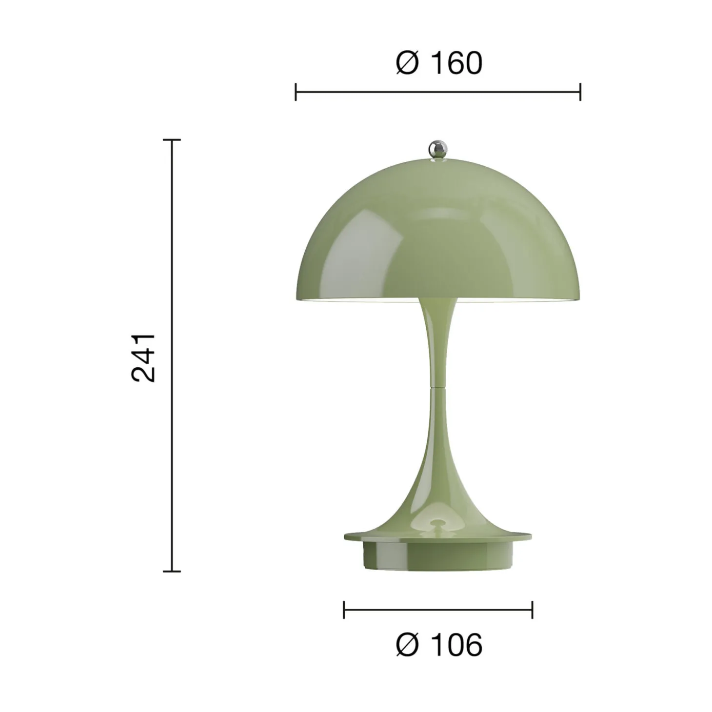 Panthella 160 Portable bordlampe, green