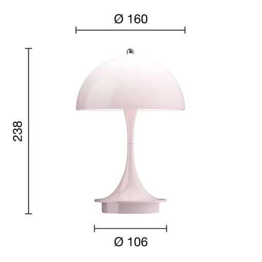 Panthella 160 Portable bordlampe, opal pale rose