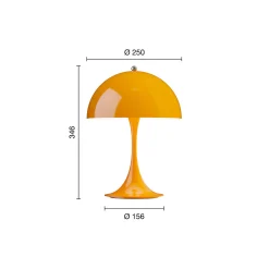 Panthella 250 Portable bordlampe, opaque orange
