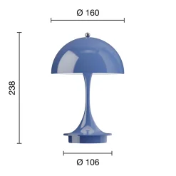 Panthella 160 Portable bordlampe, opaque indigo