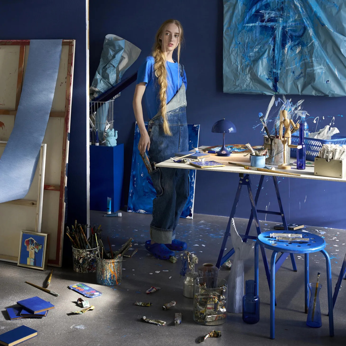 Panthella 160 Portable bordlampe, opaque indigo