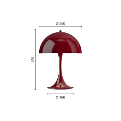 Panthella 250 Portable bordlampe, opaque burgundy