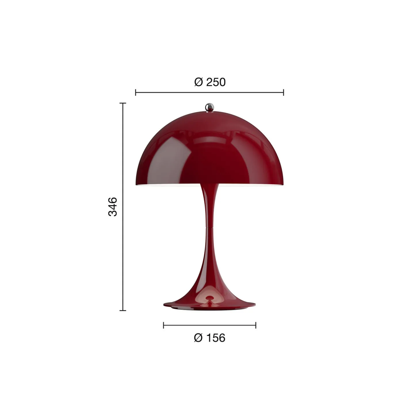 Panthella 250 Portable bordlampe, opaque burgundy