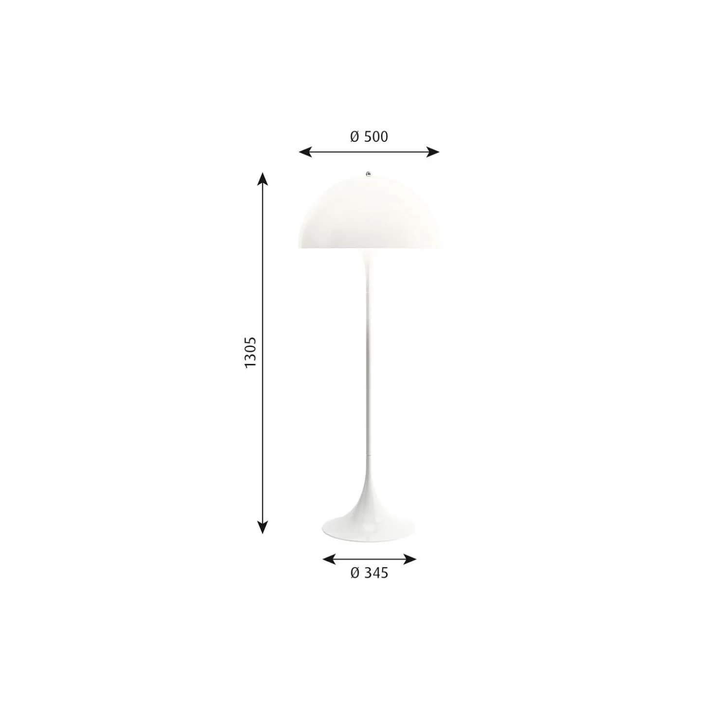 Panthella gulvlampe, hvid