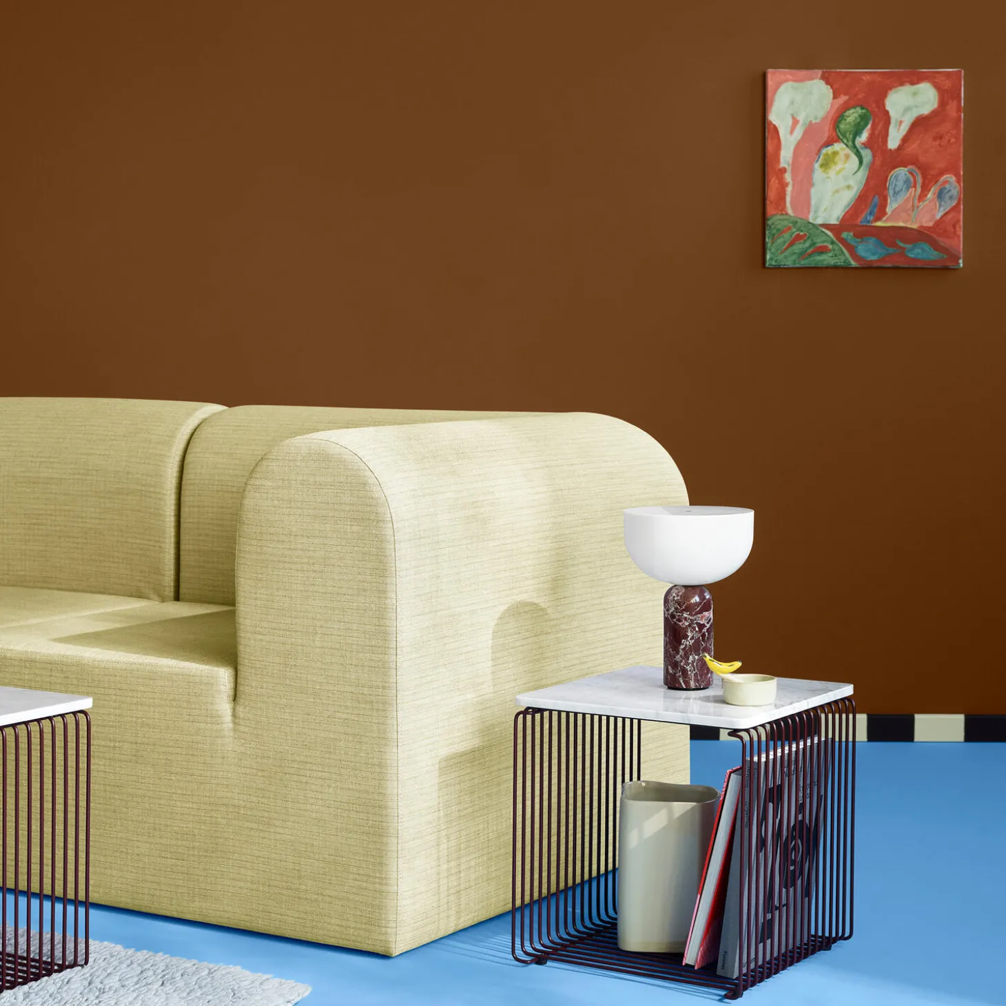 Panton Wire Single topplade, 992 white marble