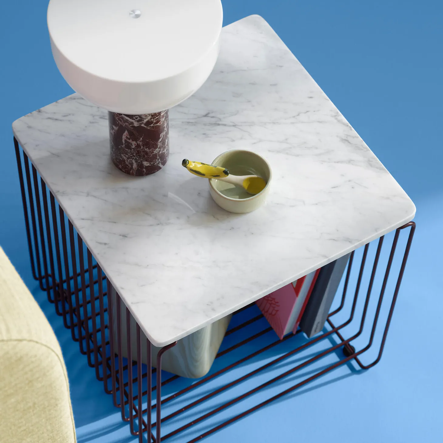 Panton Wire Single topplade, 992 white marble