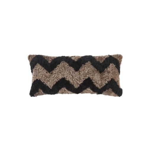 PATTERN COLLECTION Zig Zag pude, taupe/black