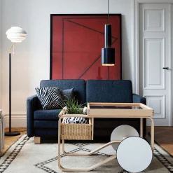 Pendant Light A110 “Hand Grenade”, black/brass-plated