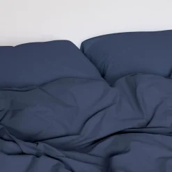 Percale sengesæt, marineblå