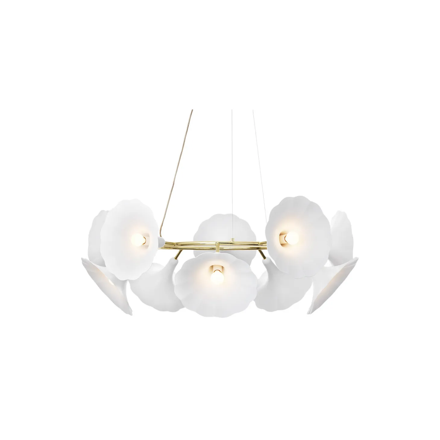 Petalii 10 Pendant, polished brass
