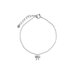 Petit Bow with Stone Bracelet , silver