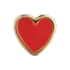 Petit Love Heart Red Coral Enamel Single, gold