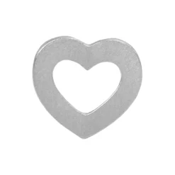 Petit Open Love Heart Earring Single, silver