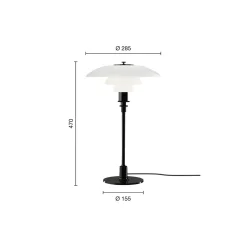 PH 3/2 bordlampe, black metallised