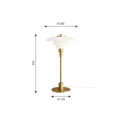 PH 2/1 bordlampe, brass