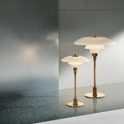 PH 3/2 bordlampe, brass metallised