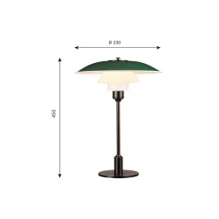 PH 3½-2½ bordlampe, grøn