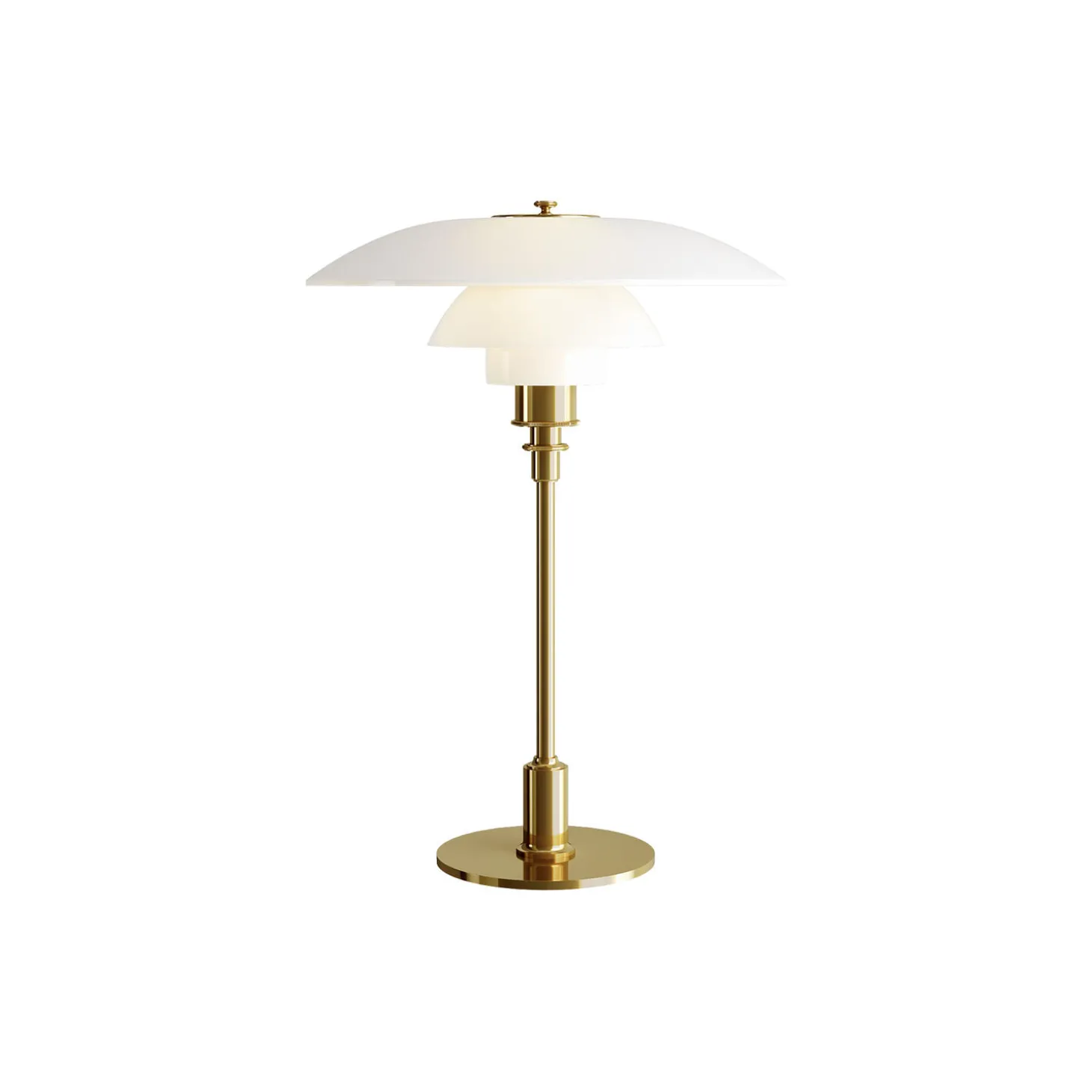 PH 3½-2½ glas bordlampe, messing