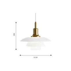 PH 3½-3 glas pendel, messing