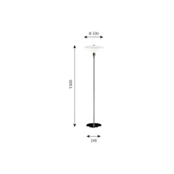 PH 3½-2½ gulvlampe, krom
