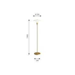 PH 3½-2½ gulvlampe, messing