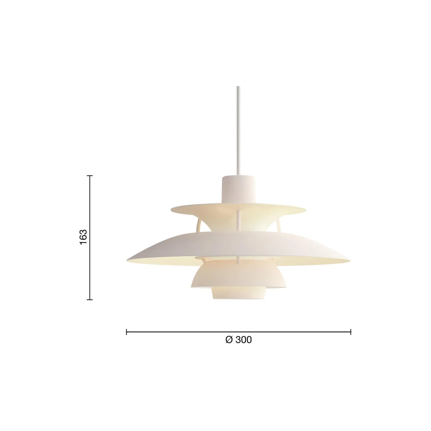 PH 5 Mini Monochrome pendel, monochrome pale blush