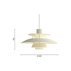 PH 5 Mini Monochrome pendel, monochrome pale pewter