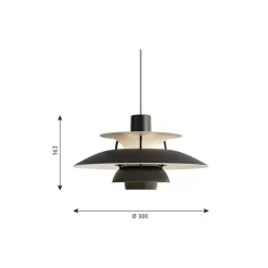 PH 5 Mini Monokrom pendel, black