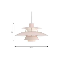 PH 5 Monochrome pendel, pale rose