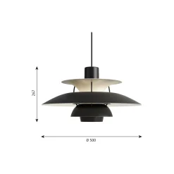 PH 5 Monokrom pendel, black