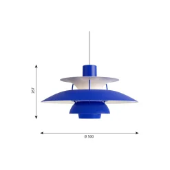 PH 5 Monokrom pendel, blue
