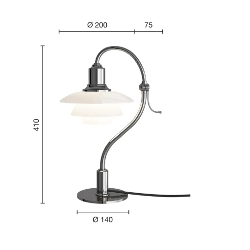 PH 2/2 Question Mark Chrome bordlampe