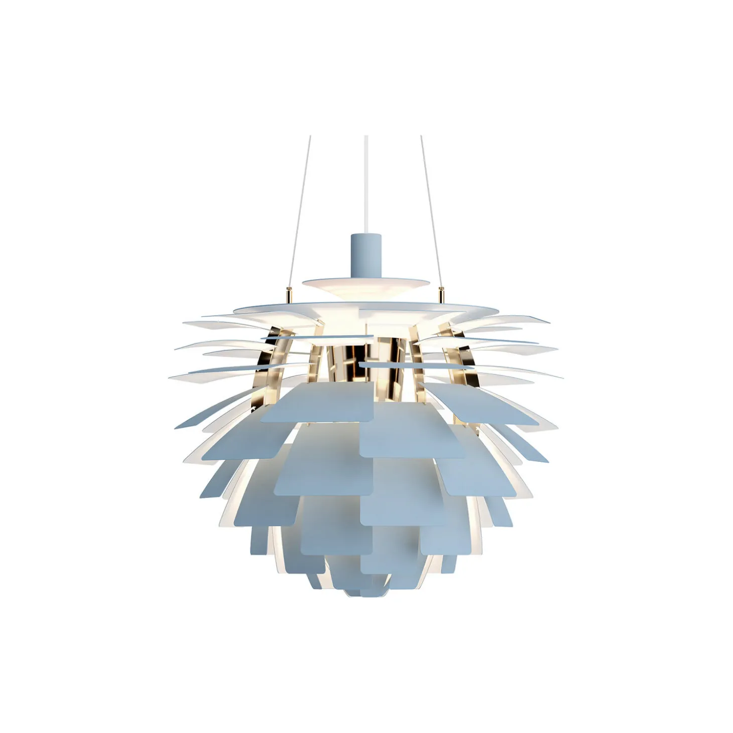 PH Artichoke, dusty blue/brass metallised