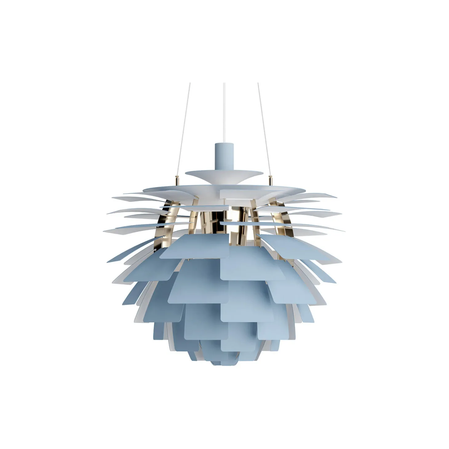 PH Artichoke, dusty blue/brass metallised