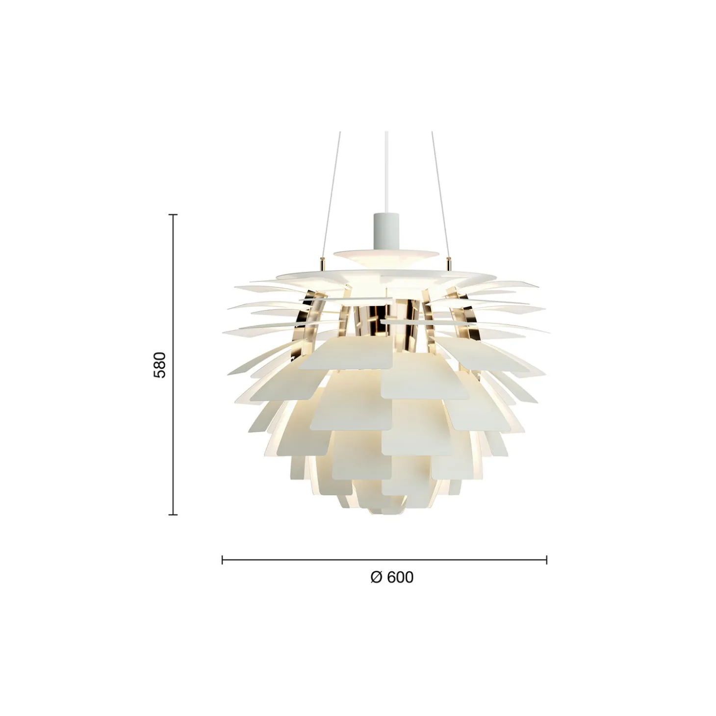 PH Artichoke, dusty green/brass metallised