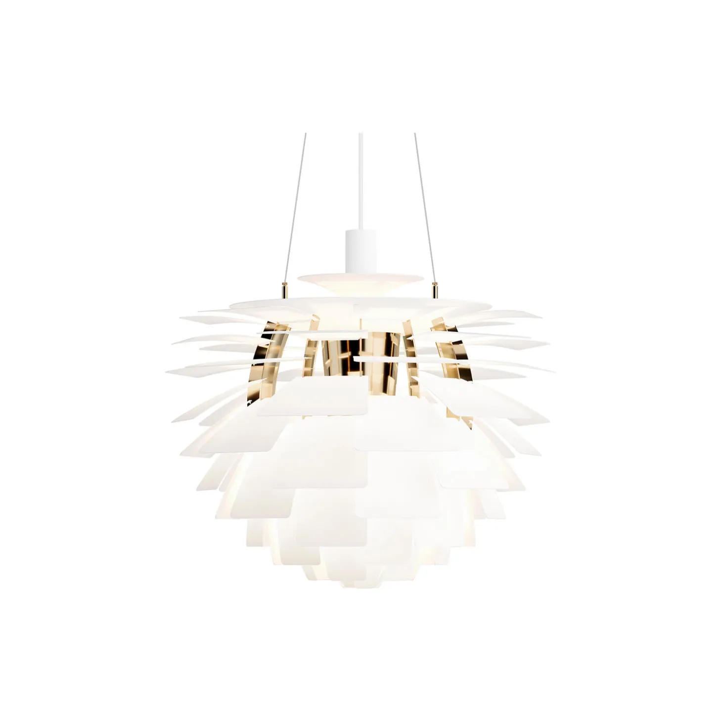 PH Artichoke, soft white/brass metallised