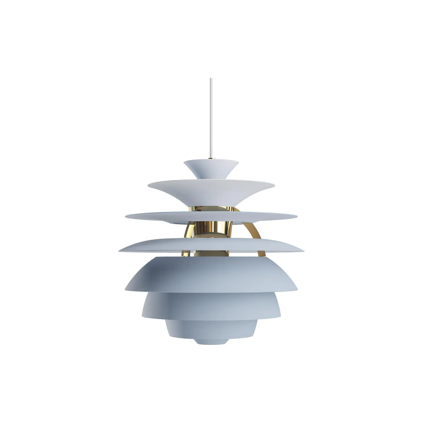 PH Snowball, dusty blue/brass metallised