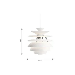 PH Snowball pendel, white/high lustre chrome plated