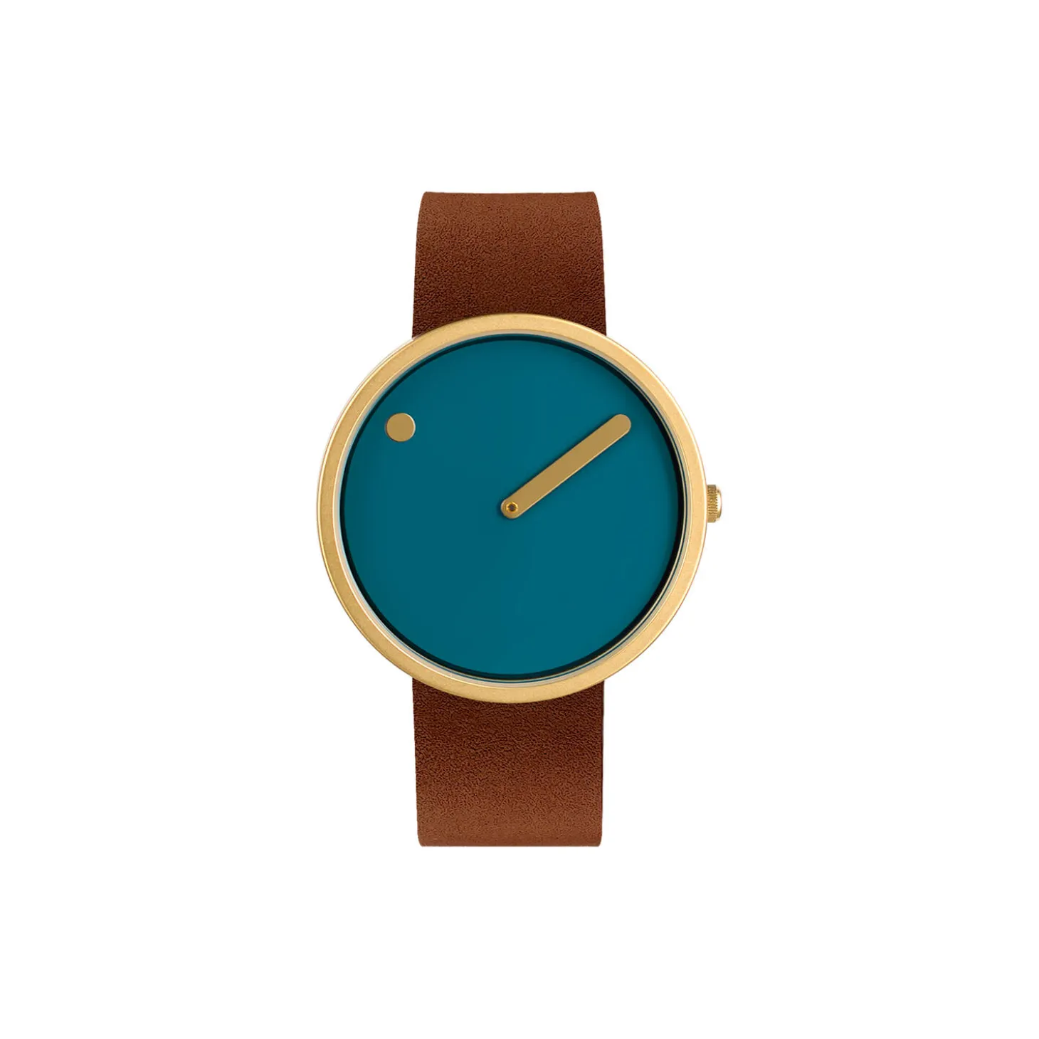 PICTO armbåndsur, dusty blue/matt gold/chocolate brown