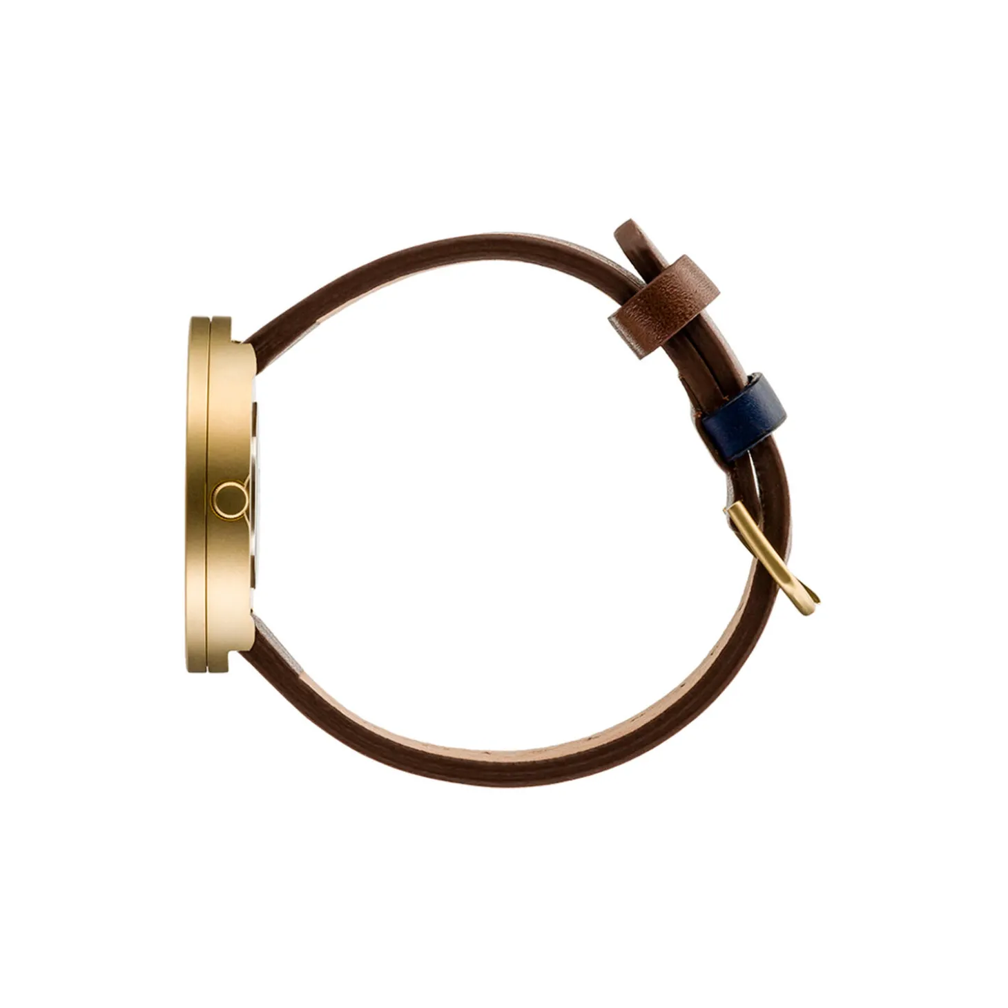 PICTO armbåndsur, dusty blue/matt gold/chocolate brown