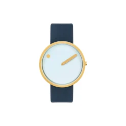 PICTO armbåndsur, light blue/matt gold/midnight blue