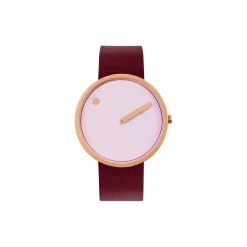 Picto Wrist Watch, dusty rose pink/burgundy red