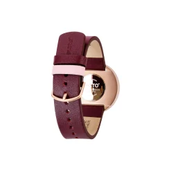 Picto Wrist Watch, dusty rose pink/burgundy red