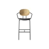 PIET HEIN Bar Chair with Arms, hvidpigmenteret eg//Solid Black 509