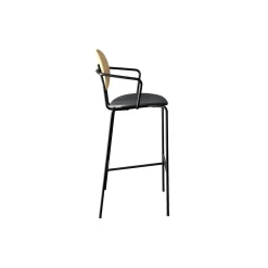 PIET HEIN Bar Chair with Arms, hvidpigmenteret eg//Solid Black 509