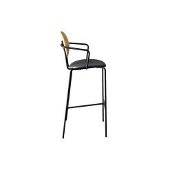 PIET HEIN Bar Chair with Arms, olieret eg/Solid Black 509